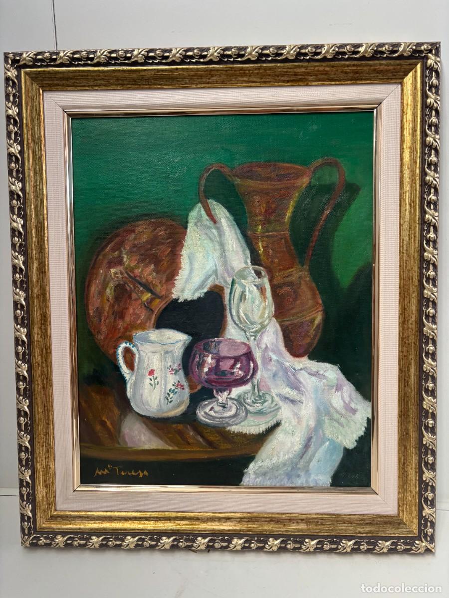 Otros objetos de arte: OLEO SOBRE LIENZO BODEGON CON FIRMA - Foto 1