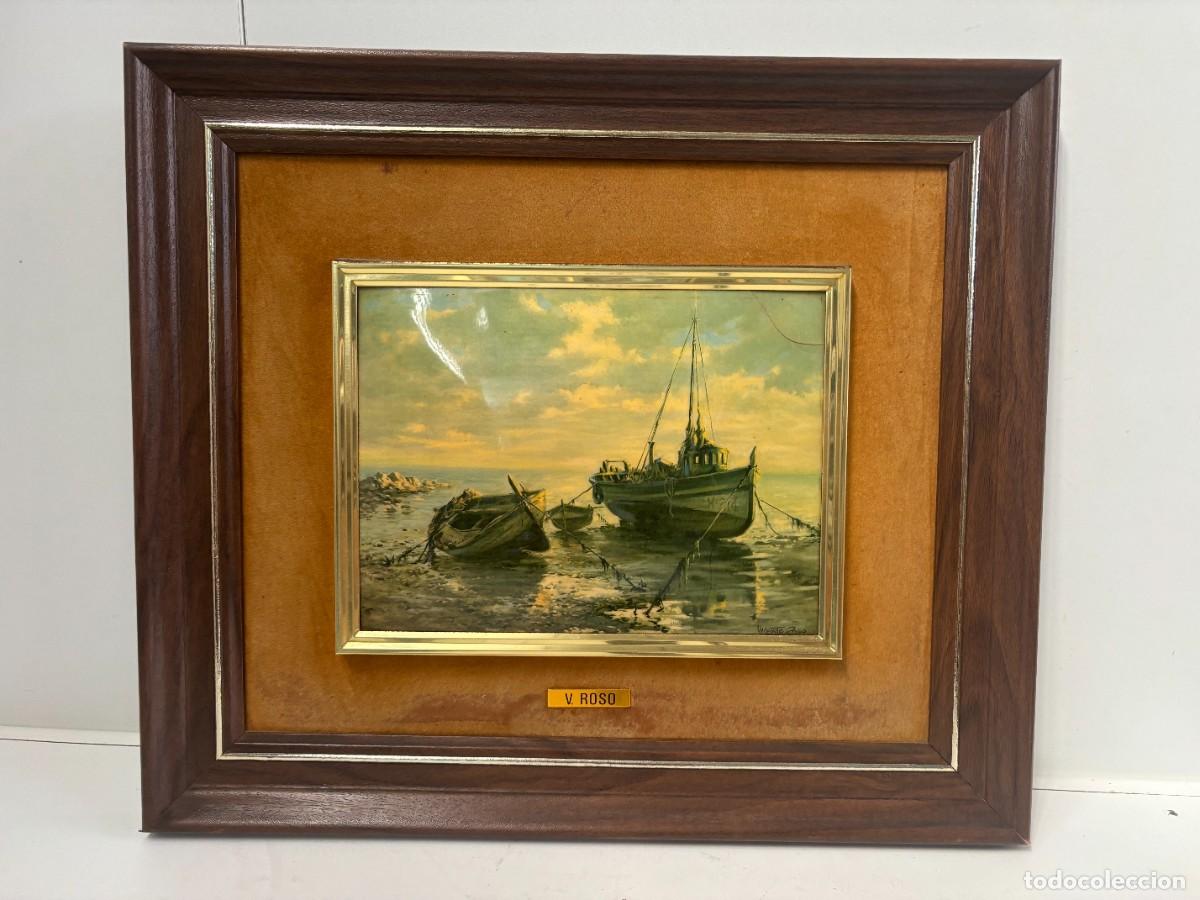 Otros objetos de arte: ACUARELA ESMALTADA V.ROSO - Foto 1