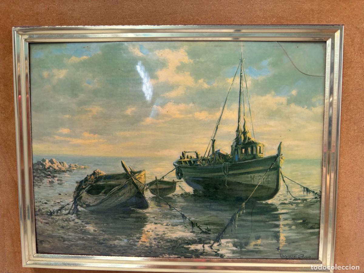 Otros objetos de arte: ACUARELA ESMALTADA V.ROSO - Foto 2