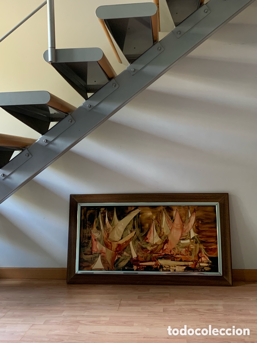 Otros objetos de arte: Cuadro Antiguo Marina - Foto 2