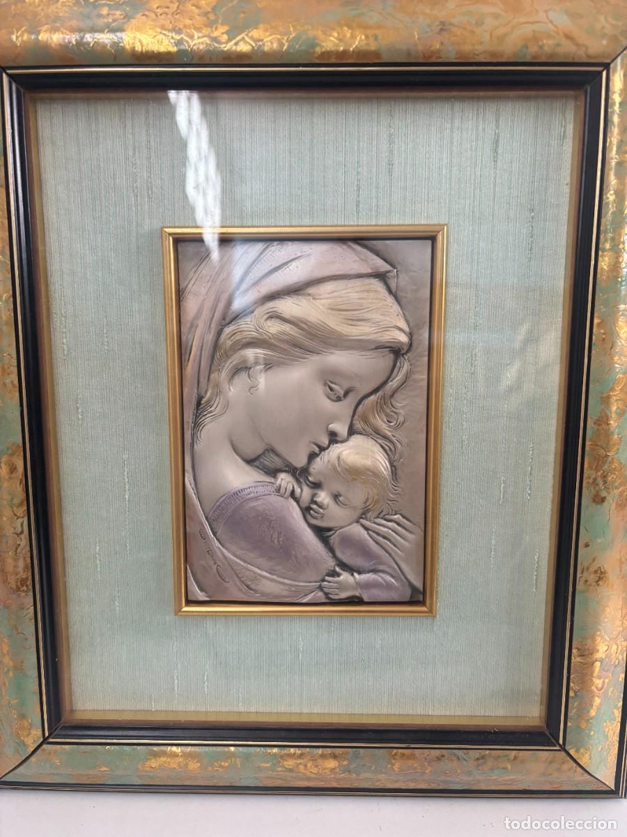 Otros objetos de arte: CUADRO VIRGEN CON NI&Ntilde;O DE PLATA - Foto 1
