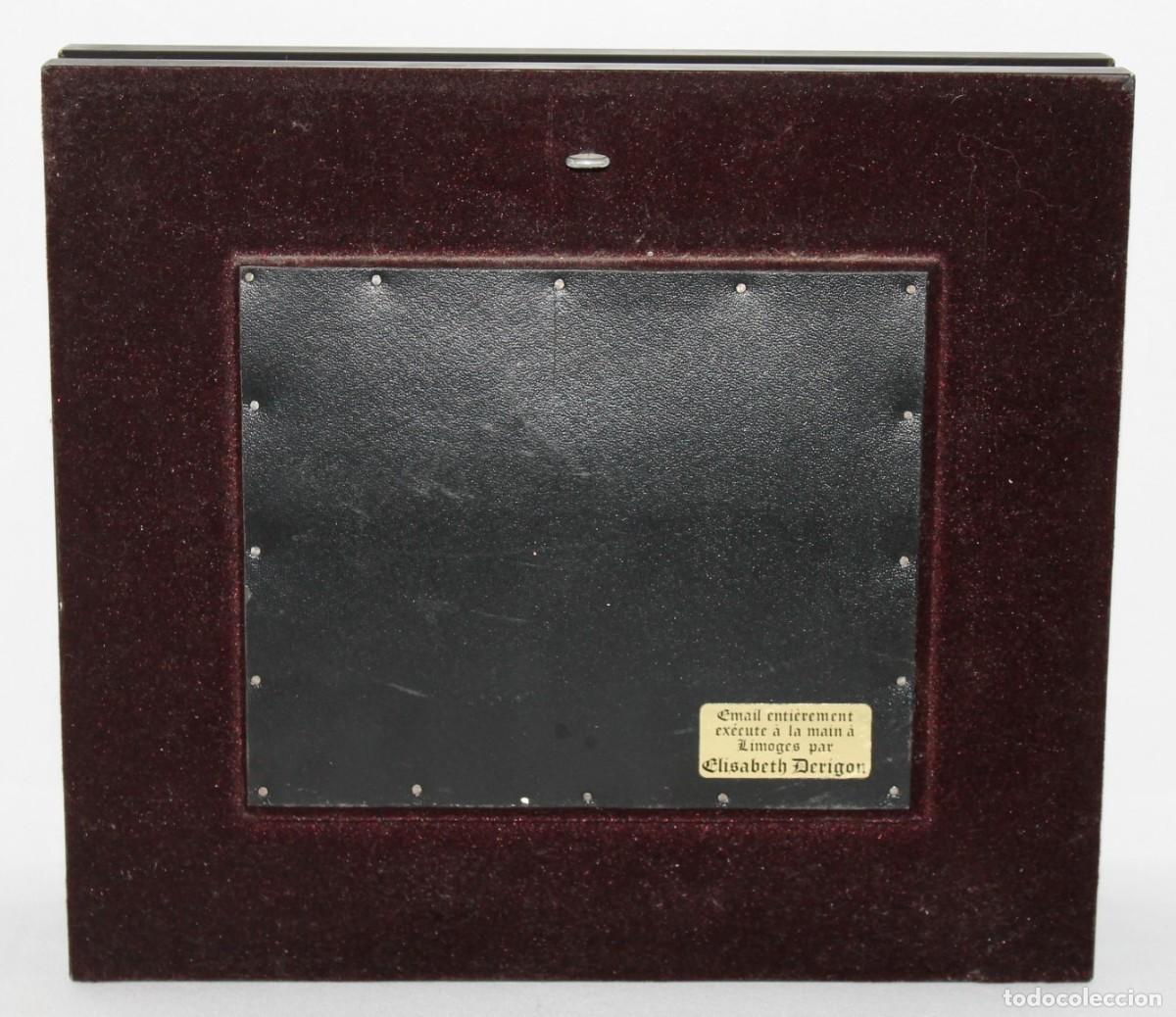 Otros objetos de arte: Cuadro con placa de esmalte de Limoges firmada Elisabeth Derigon - Foto 4