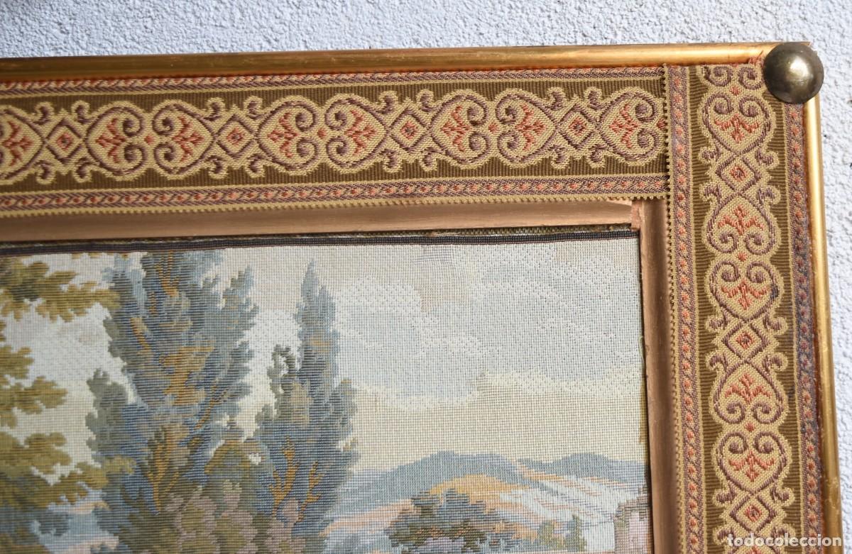 Otros objetos de arte: Tapiz franc&eacute;s con escena galante - Foto 6