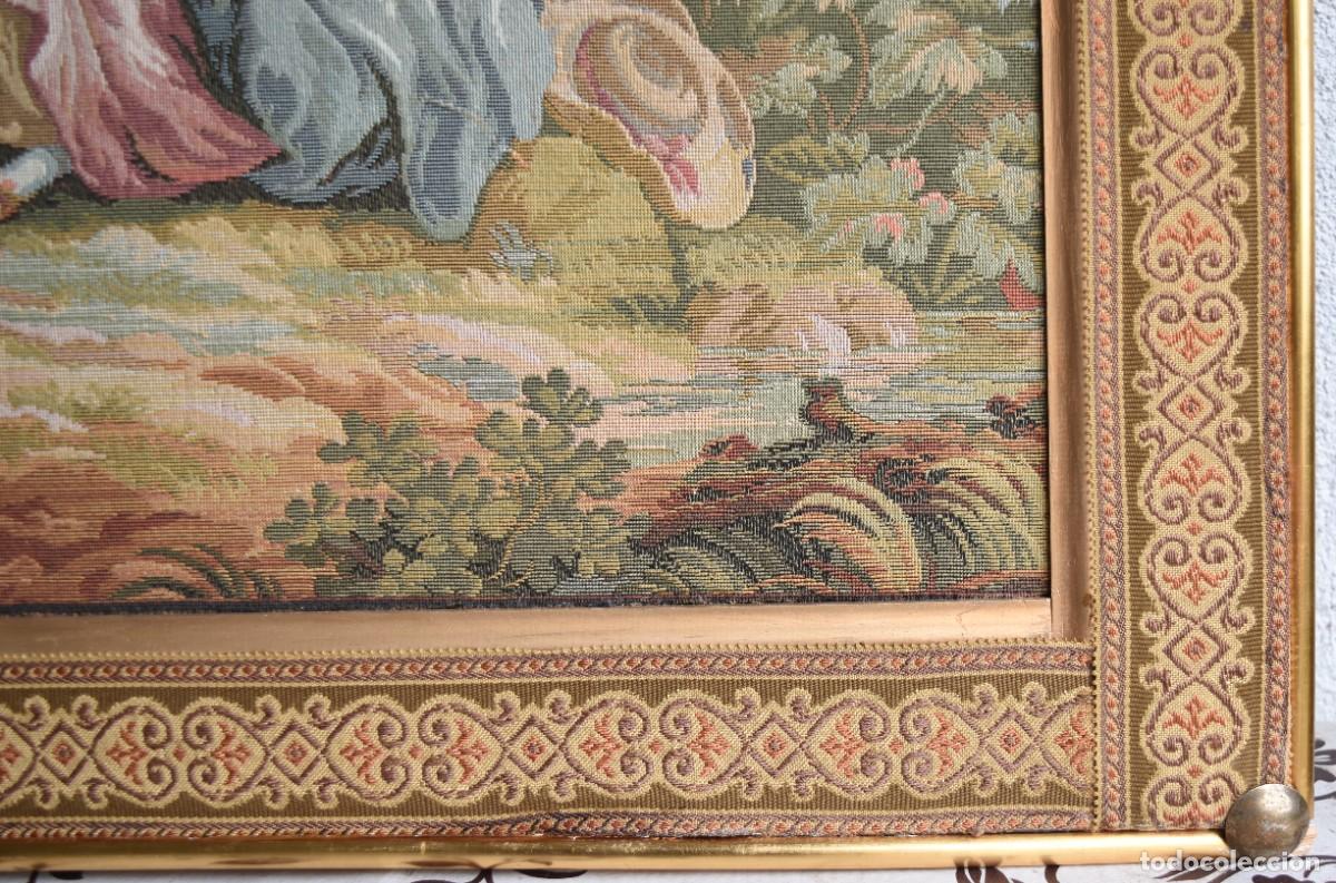 Otros objetos de arte: Tapiz franc&eacute;s con escena galante - Foto 7