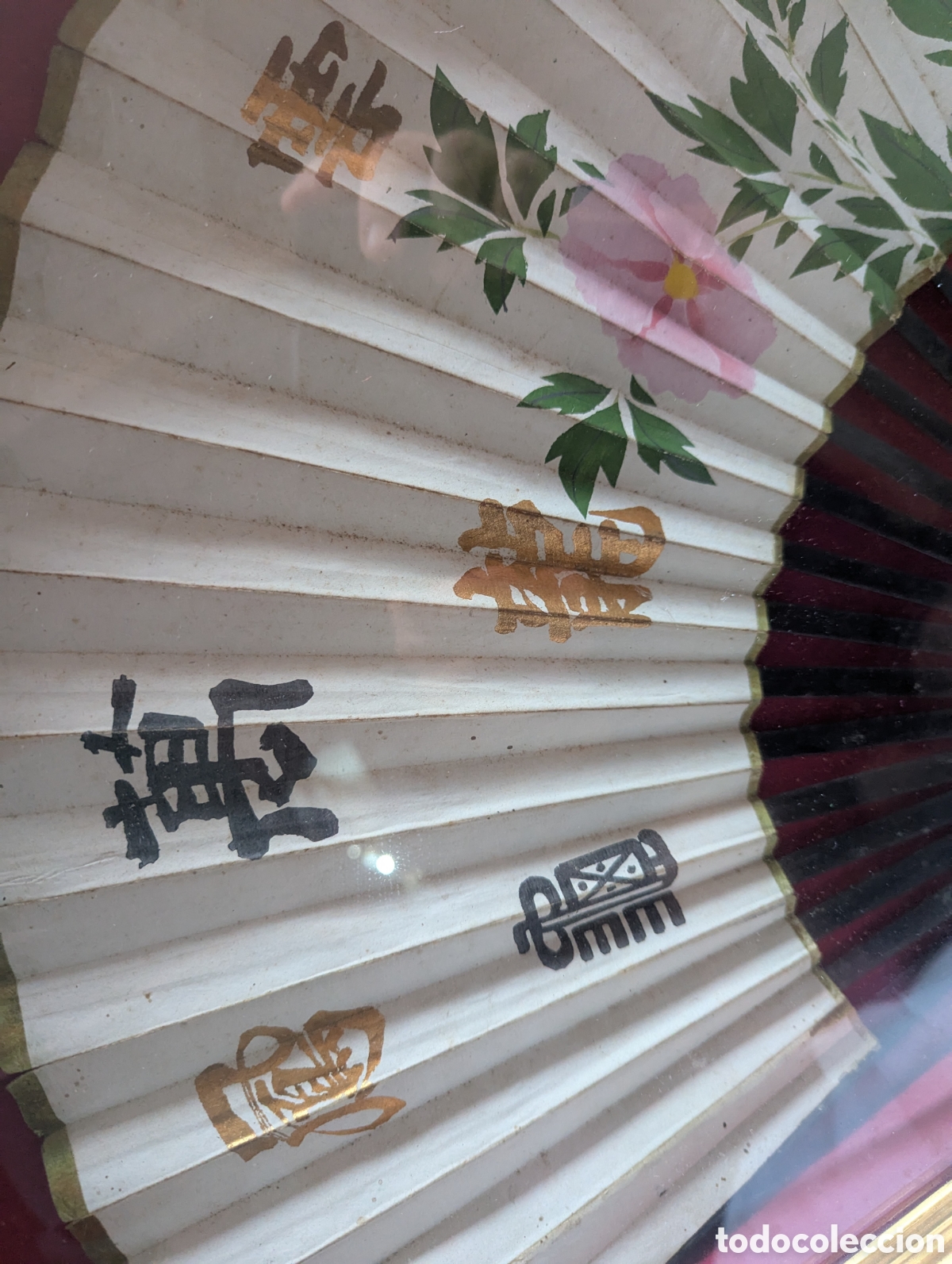 Otros objetos de arte: ABANICO JAPON&Eacute;S ENMARCADO - Foto 3