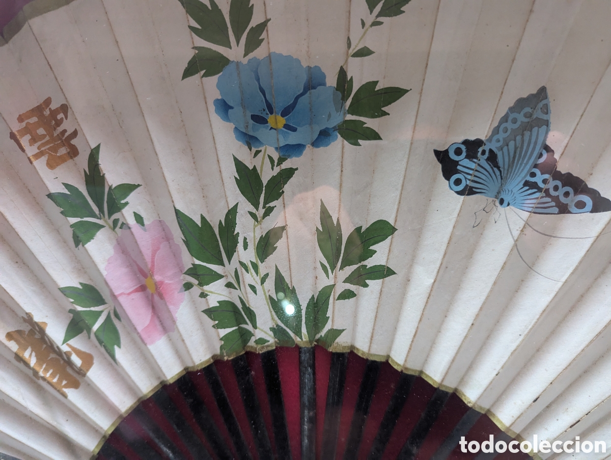 Otros objetos de arte: ABANICO JAPON&Eacute;S ENMARCADO - Foto 5