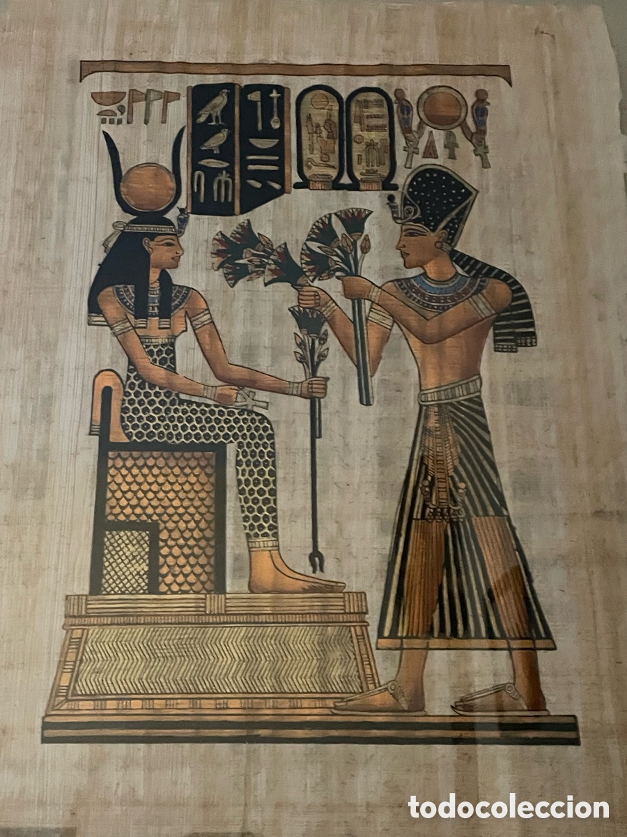 Otros objetos de arte: Papiro egipcio enmarcado - Foto 2