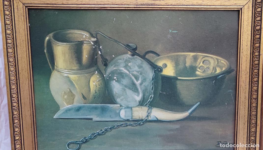 Otros objetos de arte: 2 CUADROS CRAQUELADOS PARA RESTAURAR - Foto 2