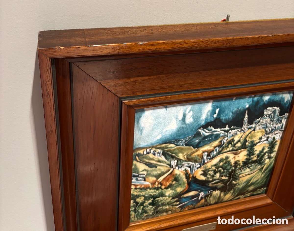 Otros objetos de arte: Vista de Toledo de El Greco en esmalte sobre cobre - Foto 7