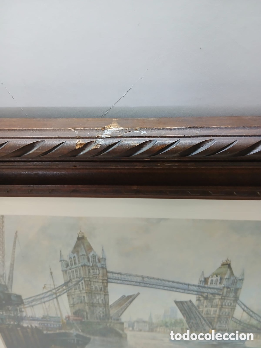 Otros objetos de arte: Cuadro l&aacute;mina Londres con Marco madera - Foto 2