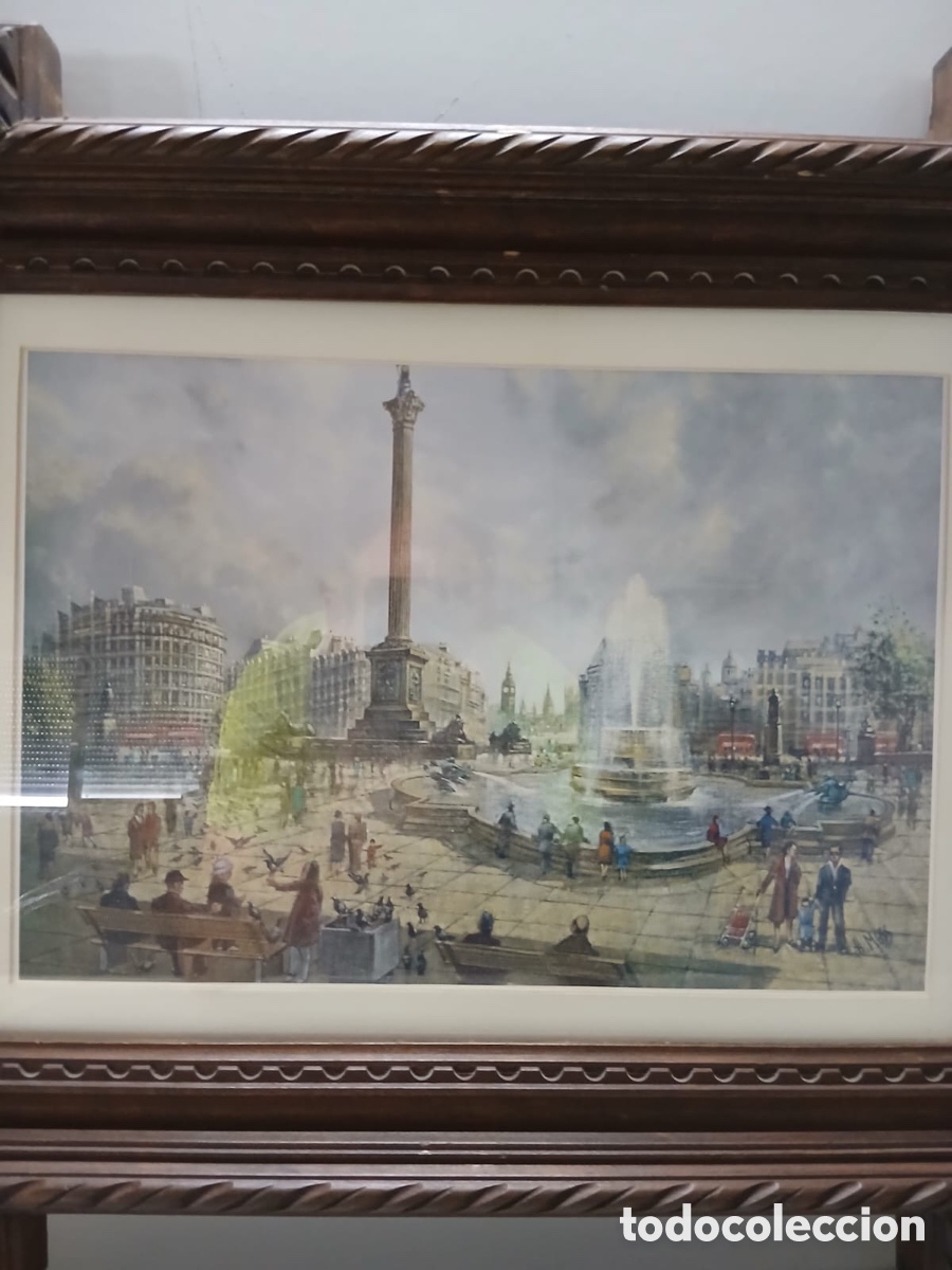 Otros objetos de arte: Cuadro l&aacute;mina Londres con Marco madera - Foto 2