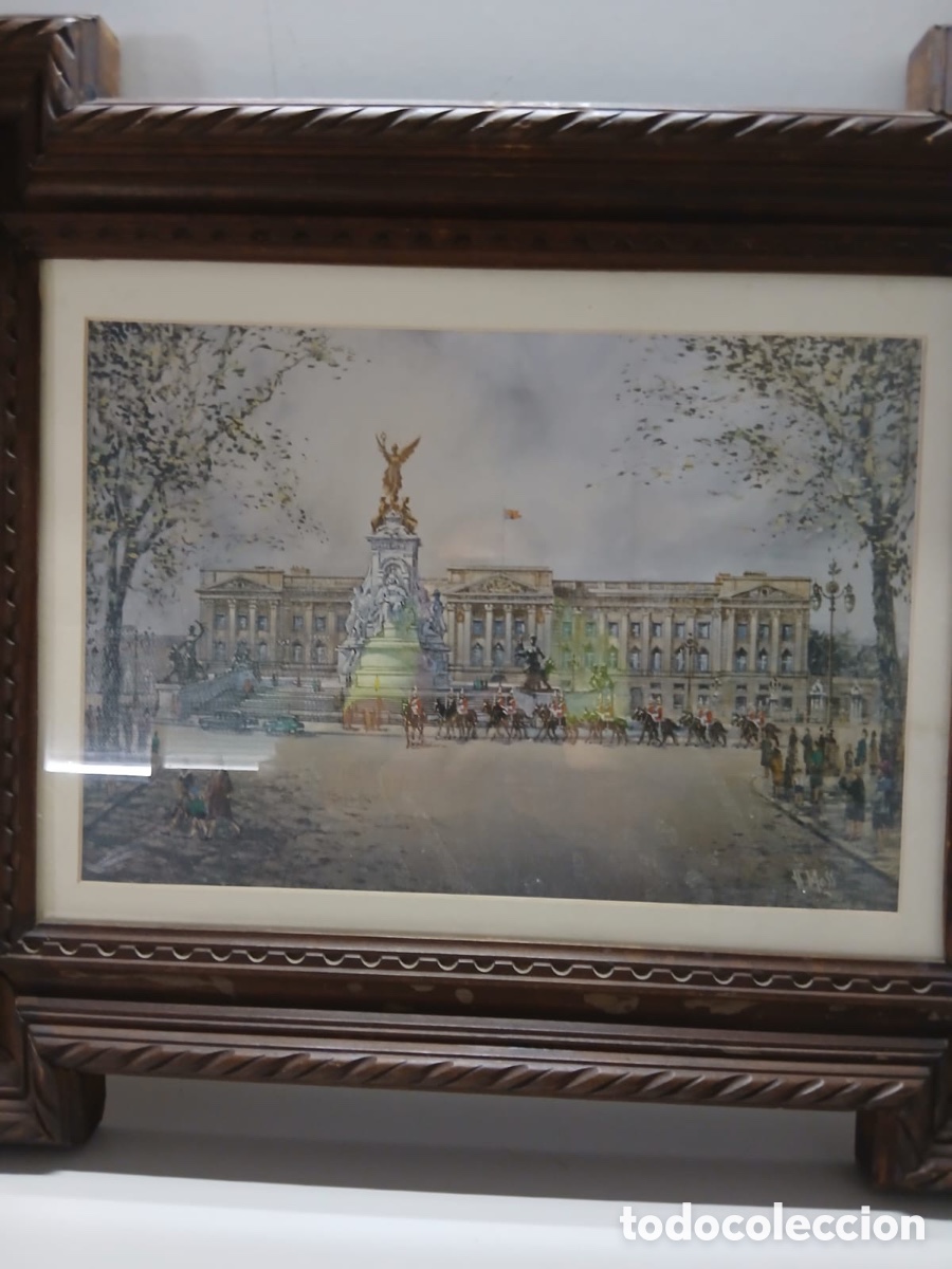 Otros objetos de arte: Cuadro l&aacute;mina Londres con Marco madera - Foto 2
