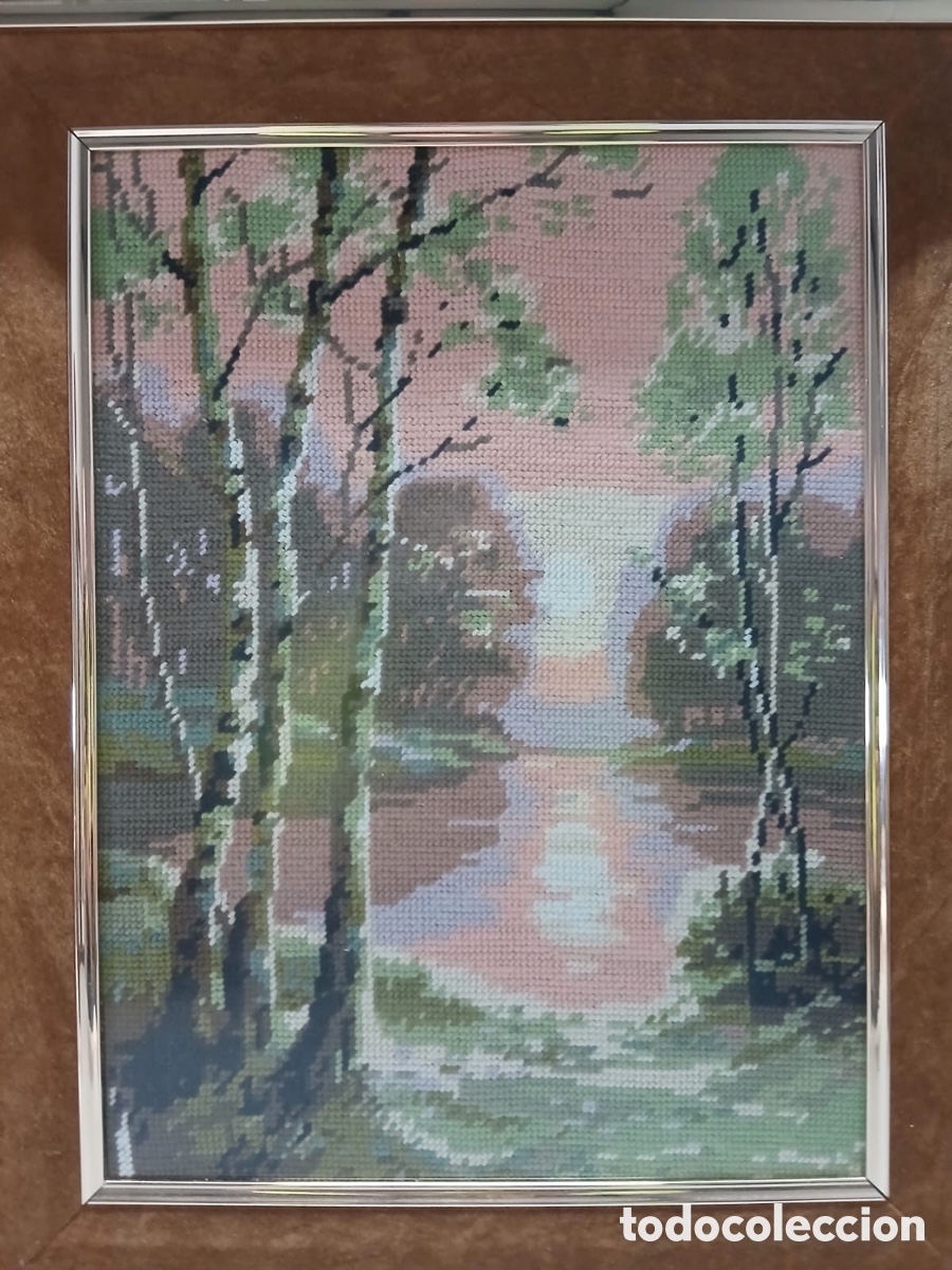 Otros objetos de arte: Cuadro punto de cruz, paisaje - Foto 2