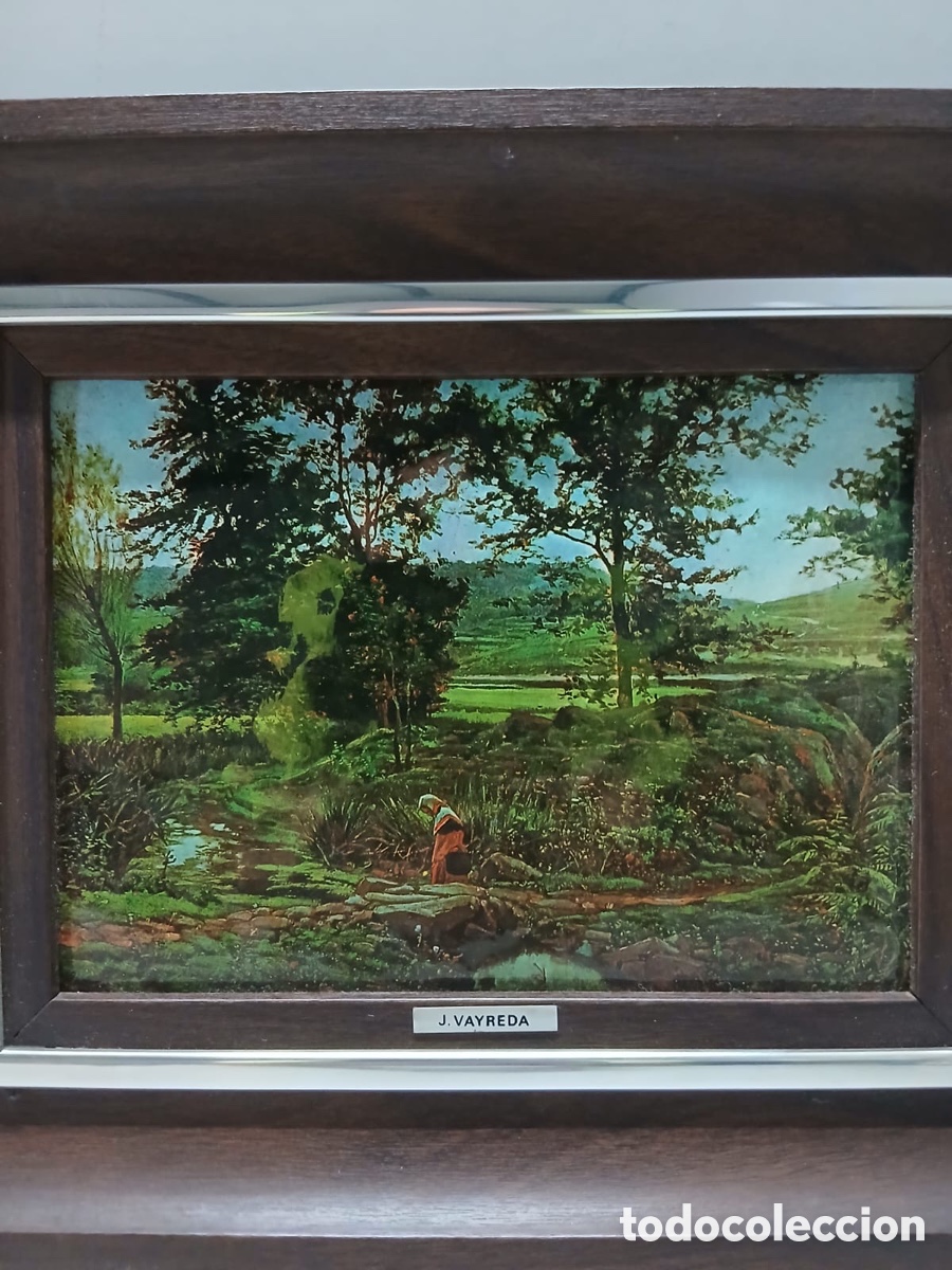 Otros objetos de arte: Cuadro al esmalte de paisaje - Foto 2