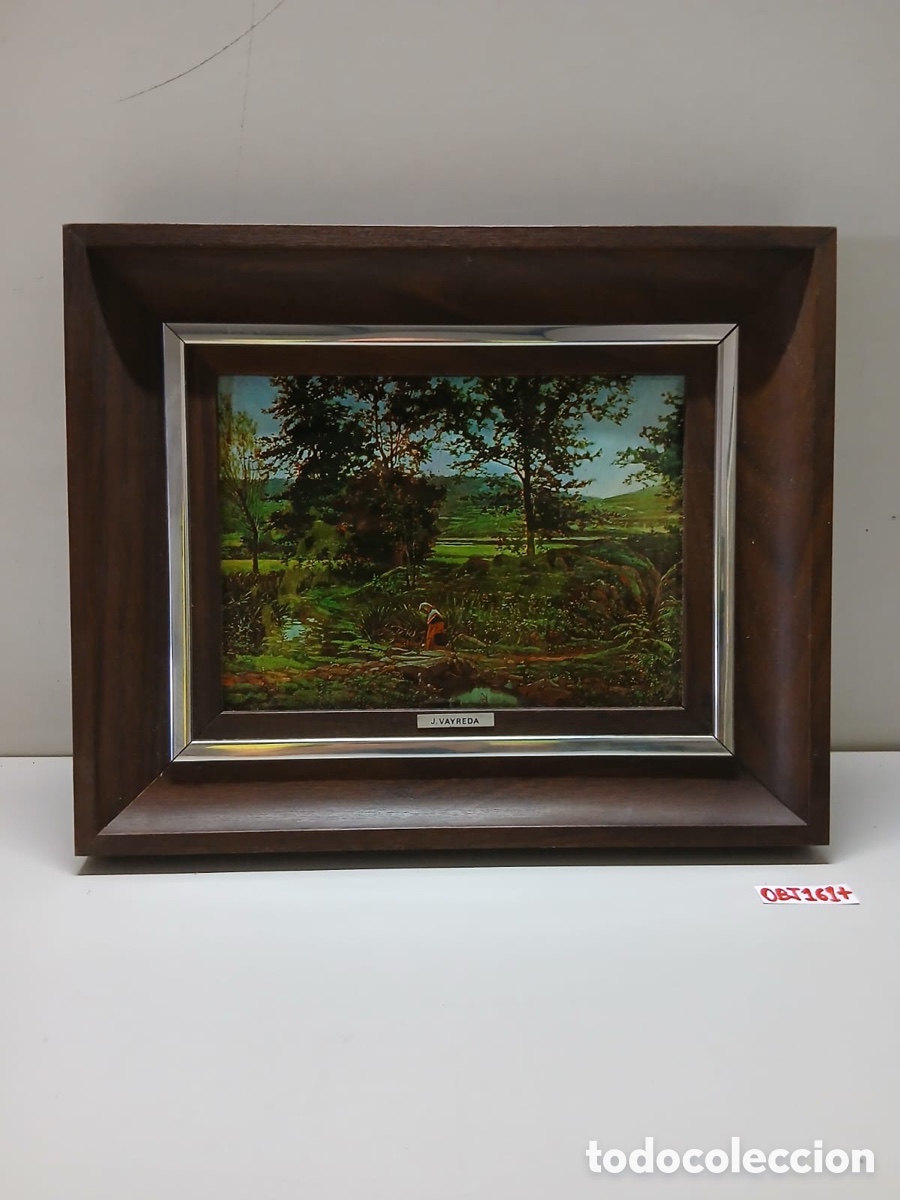 Otros objetos de arte: Cuadro al esmalte de paisaje - Foto 1