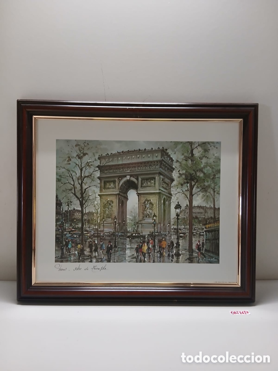 Otros objetos de arte: Cuadro con marco LARC DE TRIOMPHE (PARIS) - Foto 1