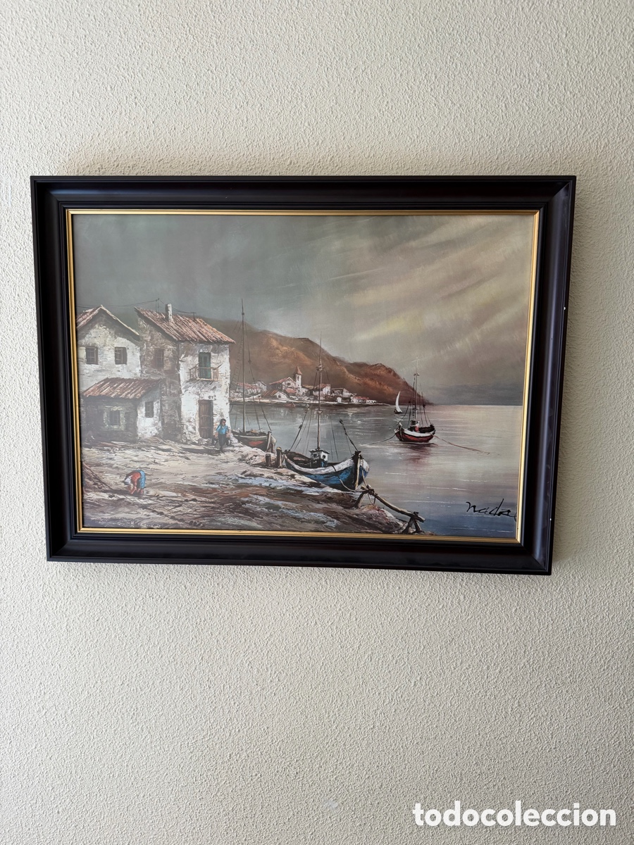 Otros objetos de arte: Cuadro Firma Marina 75x60cm - Foto 1
