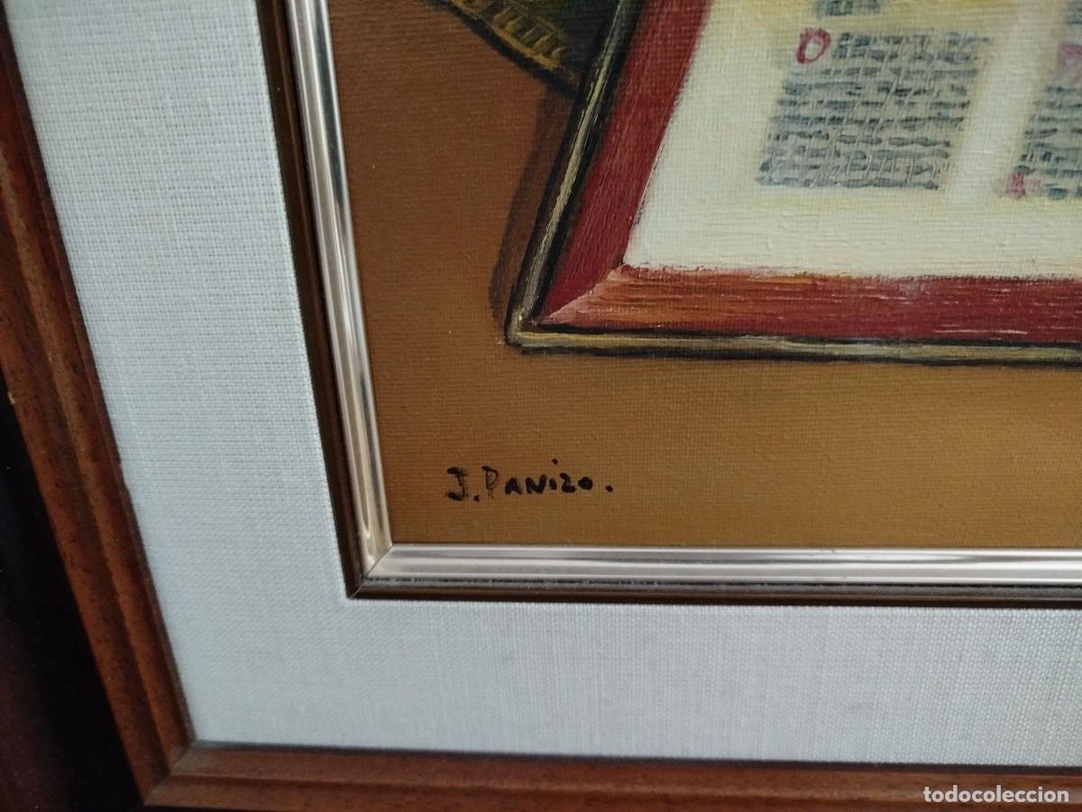 Otros objetos de arte: Cuadro de despacho con pluma y pergamino y libros - Foto 3