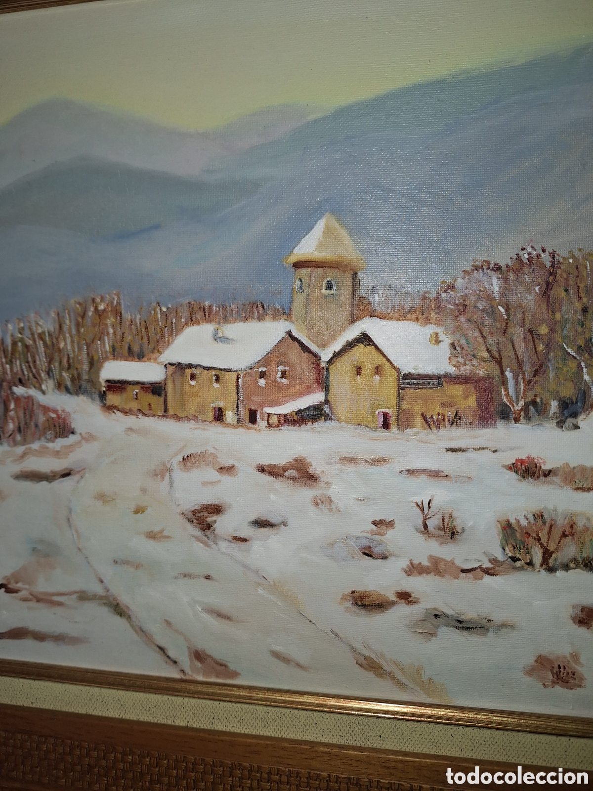 Otros objetos de arte: Cuadro casaa nevadas - Foto 2