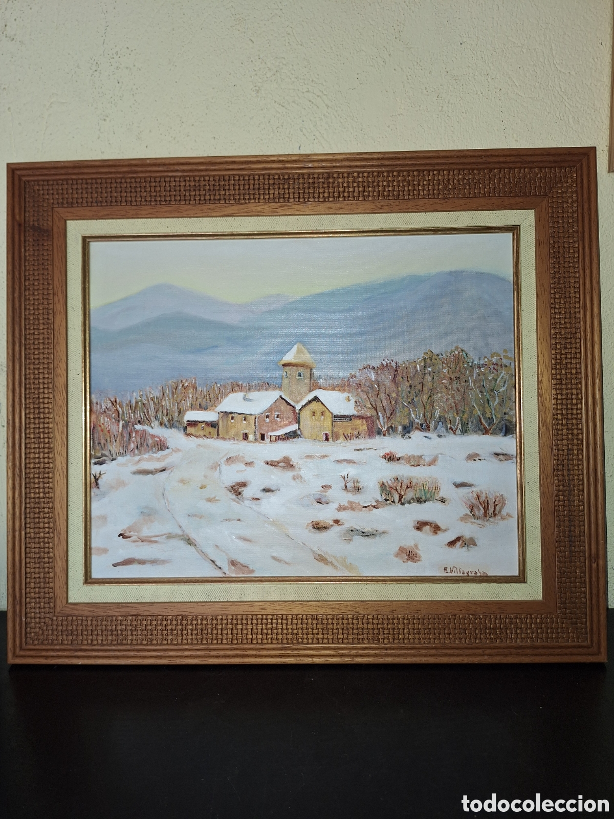 Otros objetos de arte: Cuadro casaa nevadas - Foto 1