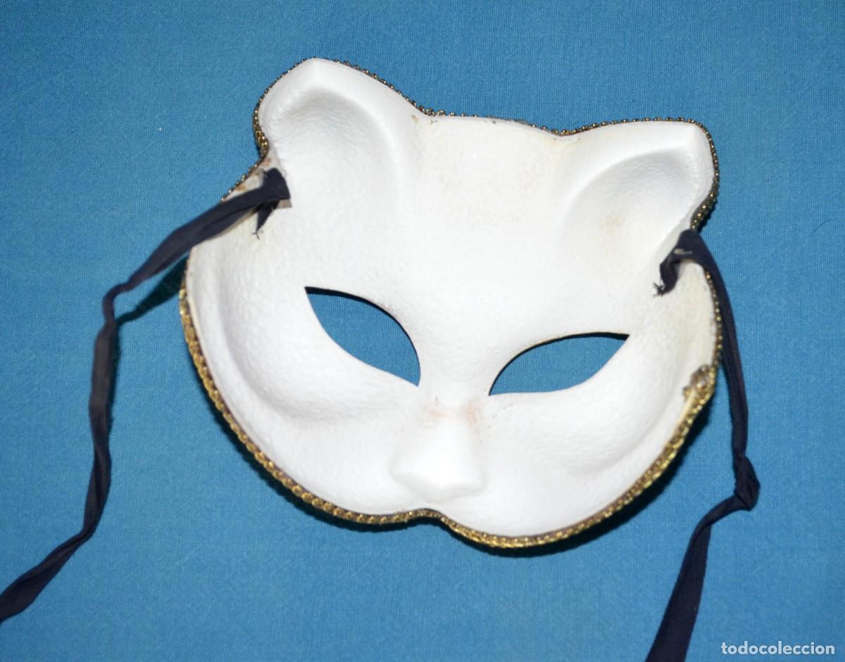 Otros objetos de arte: M&aacute;scara original carnaval Venecia. Gato. - Foto 3