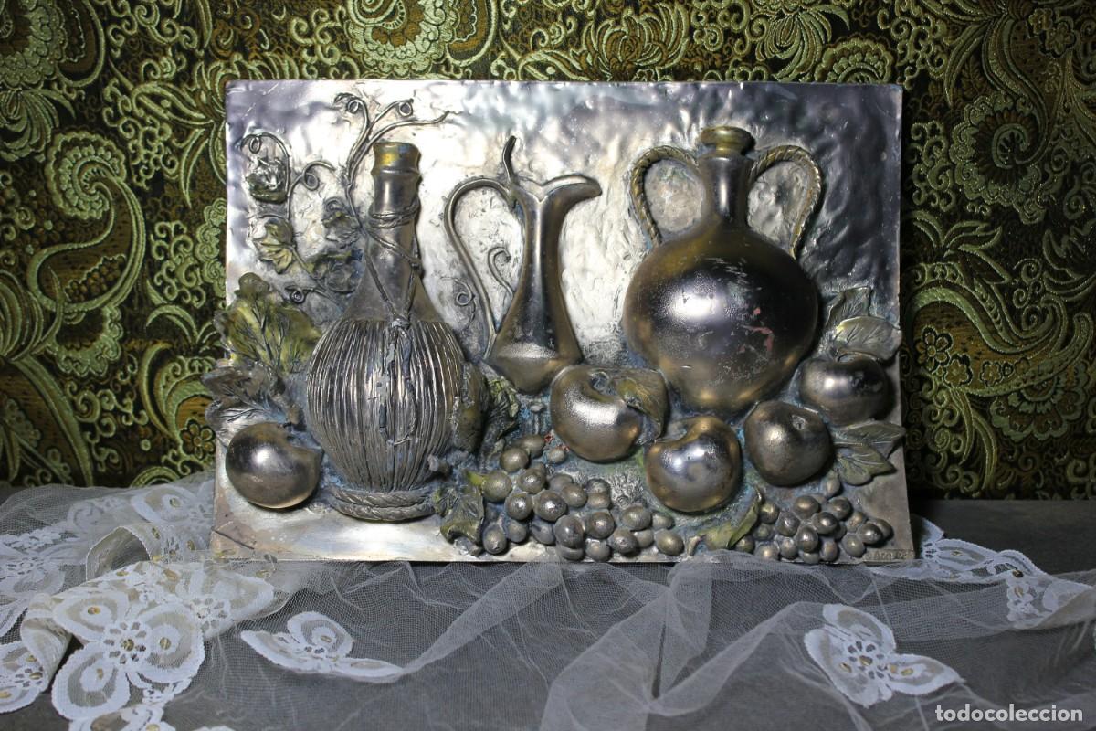 Otros objetos de arte: Antiguo Relieve Bodeg&oacute;n Frutas, Bodeg&oacute;n, Relieve de Plata, Bodeg&oacute;n de Frutas de Plata - Foto 4