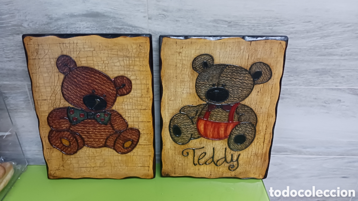 Otros objetos de arte: Cuadros Teddy de madera - Foto 1