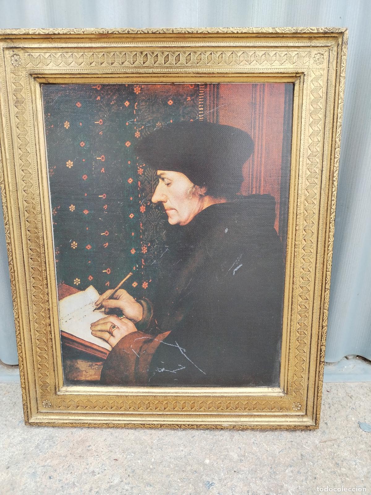 Otros objetos de arte: holben erasmus cuadro lamina madera - Foto 2
