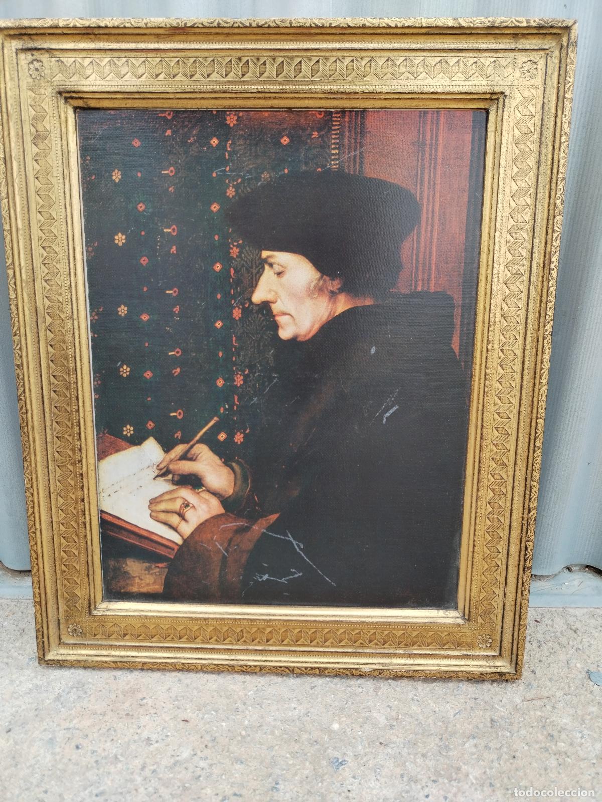 Otros objetos de arte: holben erasmus cuadro lamina madera - Foto 4