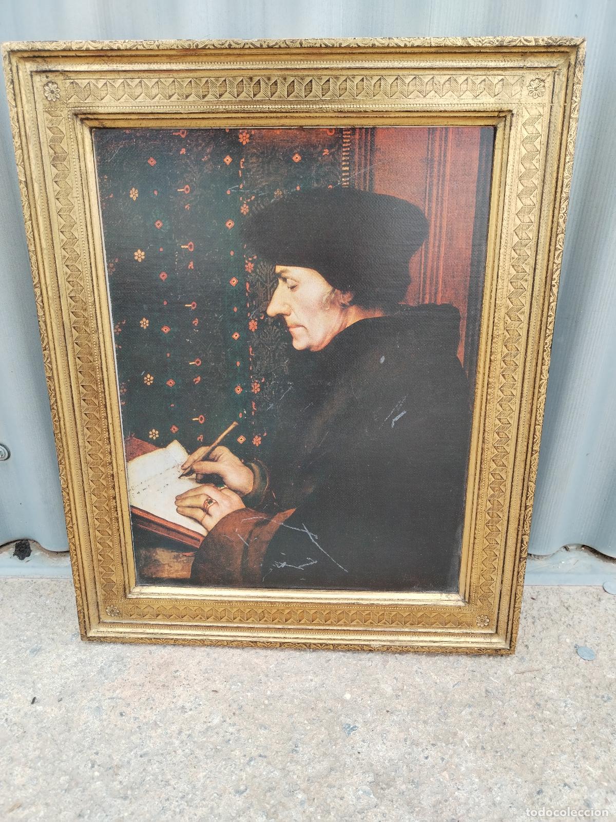 Otros objetos de arte: holben erasmus cuadro lamina madera - Foto 1
