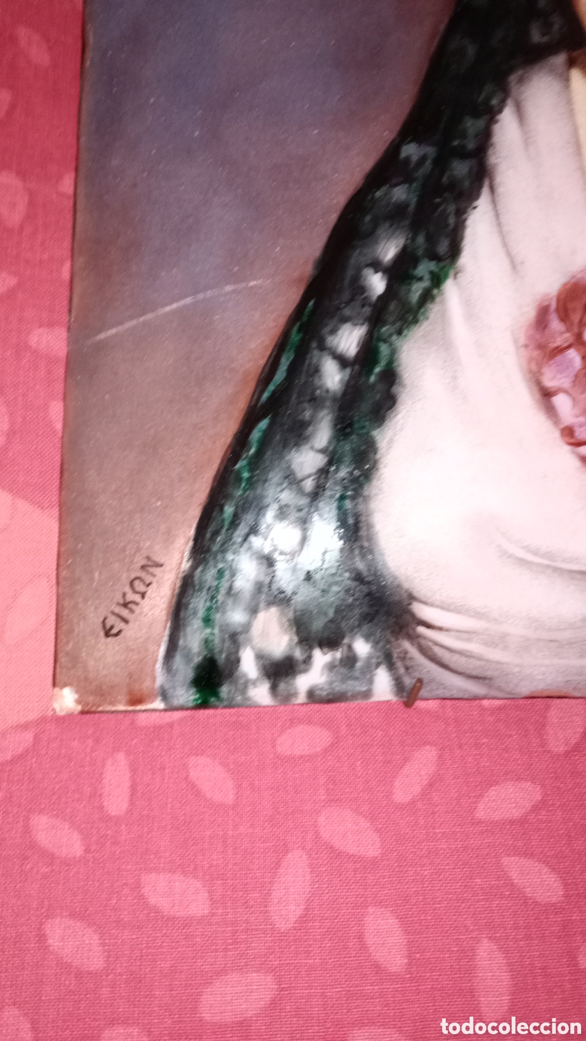 Otros objetos de arte: Retrato en esmalte de dama con mantilla - Foto 4