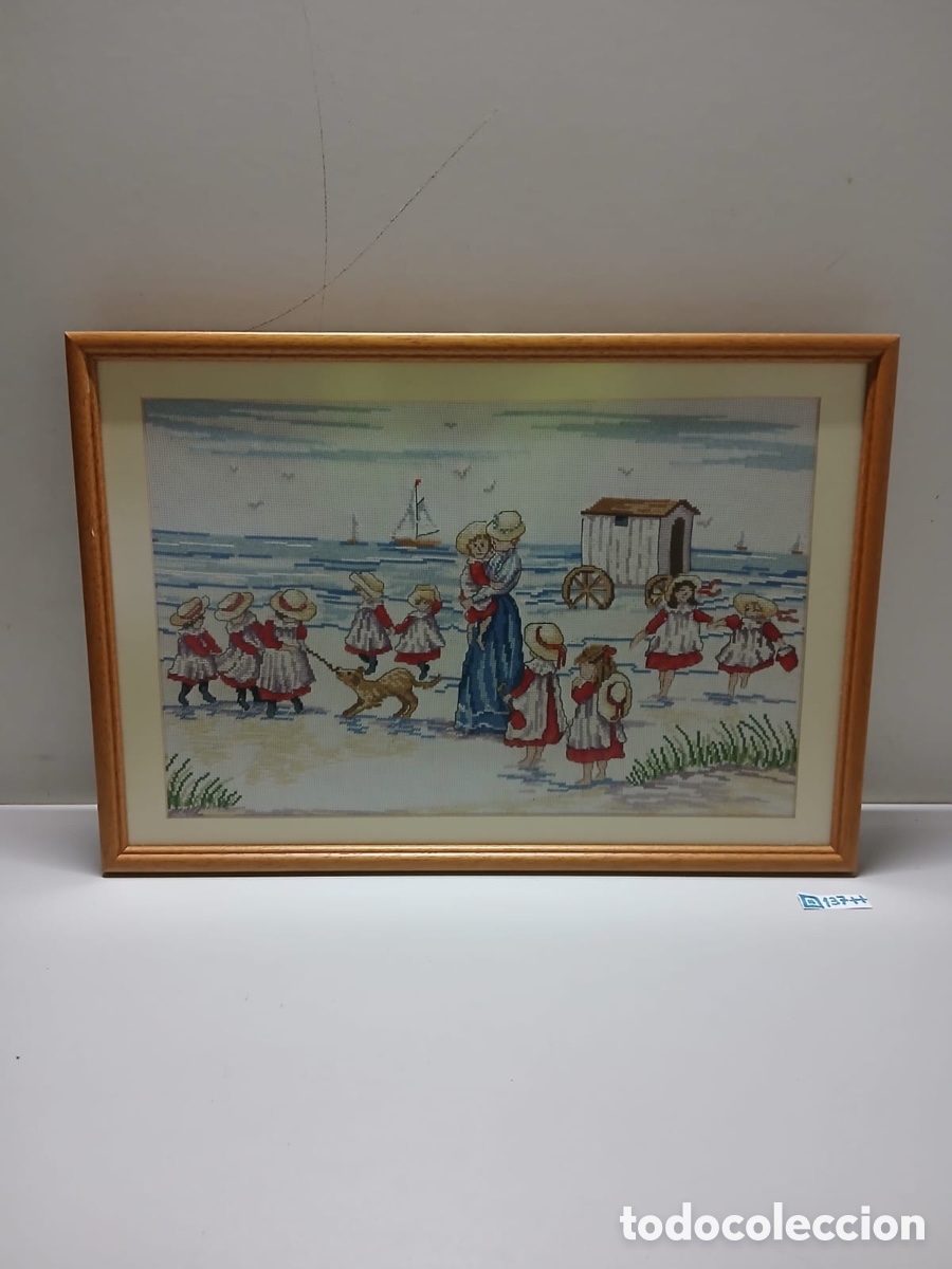 Otros objetos de arte: Antiguo cuadro de punto - Foto 1