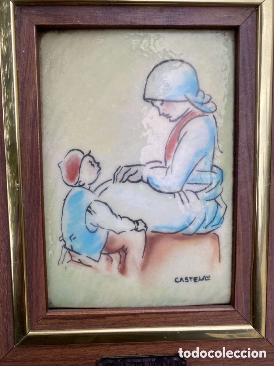 Otros objetos de arte: Cuadro d&eacute; Castelao esmaltado. Galicia - Foto 2