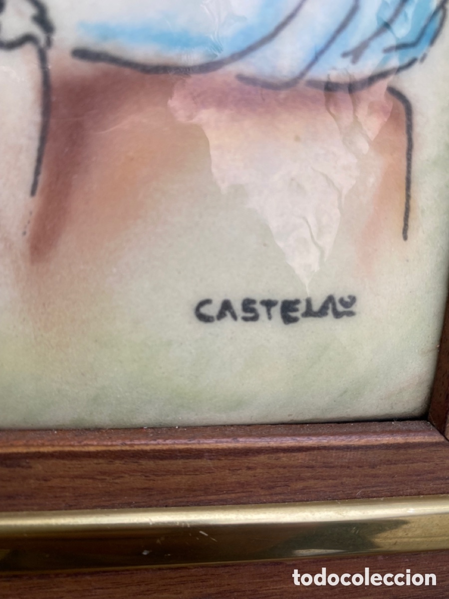 Otros objetos de arte: Cuadro d&eacute; Castelao esmaltado. Galicia - Foto 4
