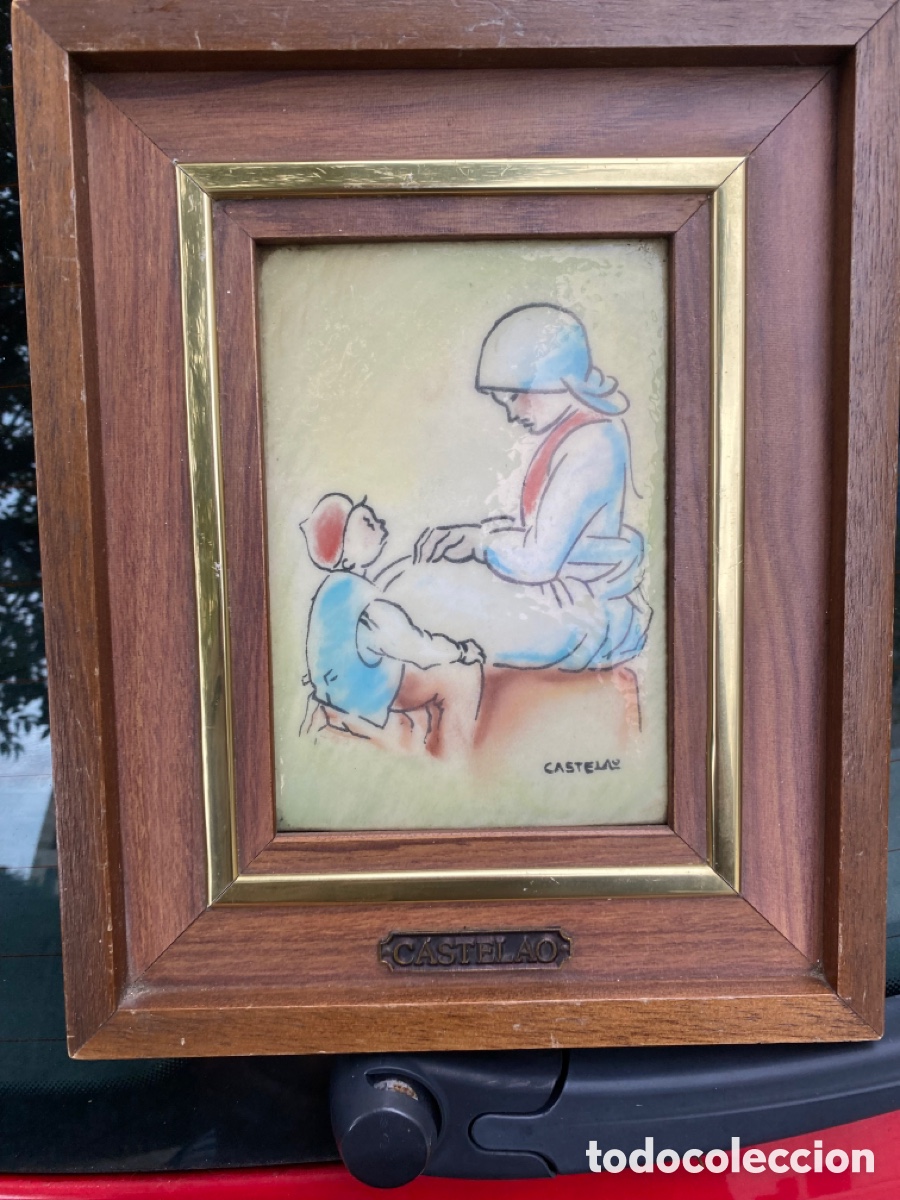 Otros objetos de arte: Cuadro d&eacute; Castelao esmaltado. Galicia - Foto 13