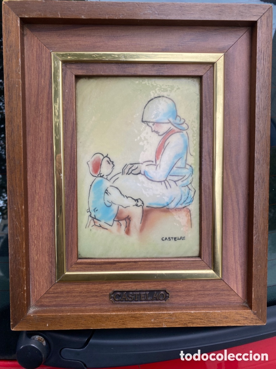 Otros objetos de arte: Cuadro d&eacute; Castelao esmaltado. Galicia - Foto 1