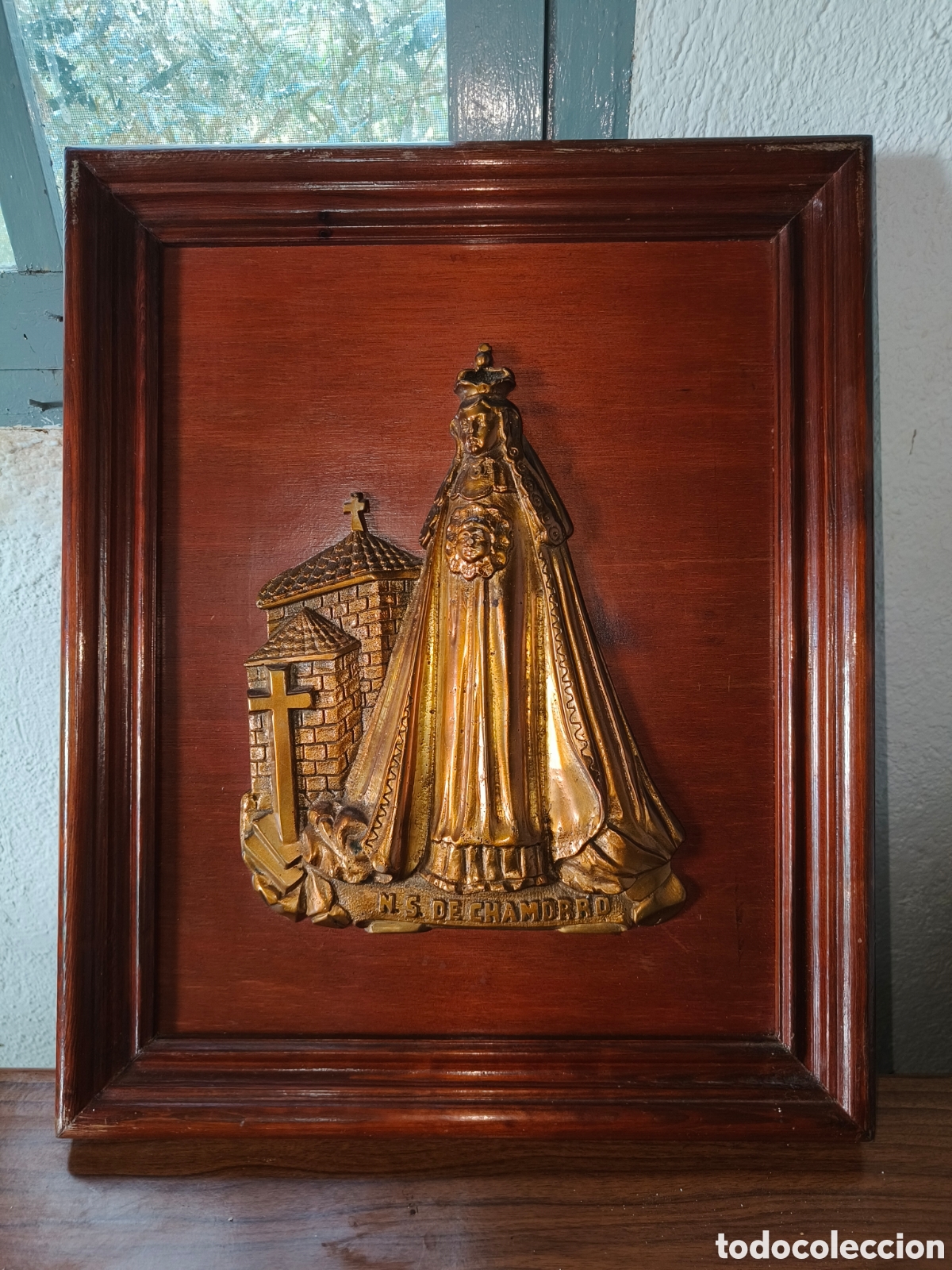 Otros objetos de arte: Virgen de chamorro bronce - Foto 1