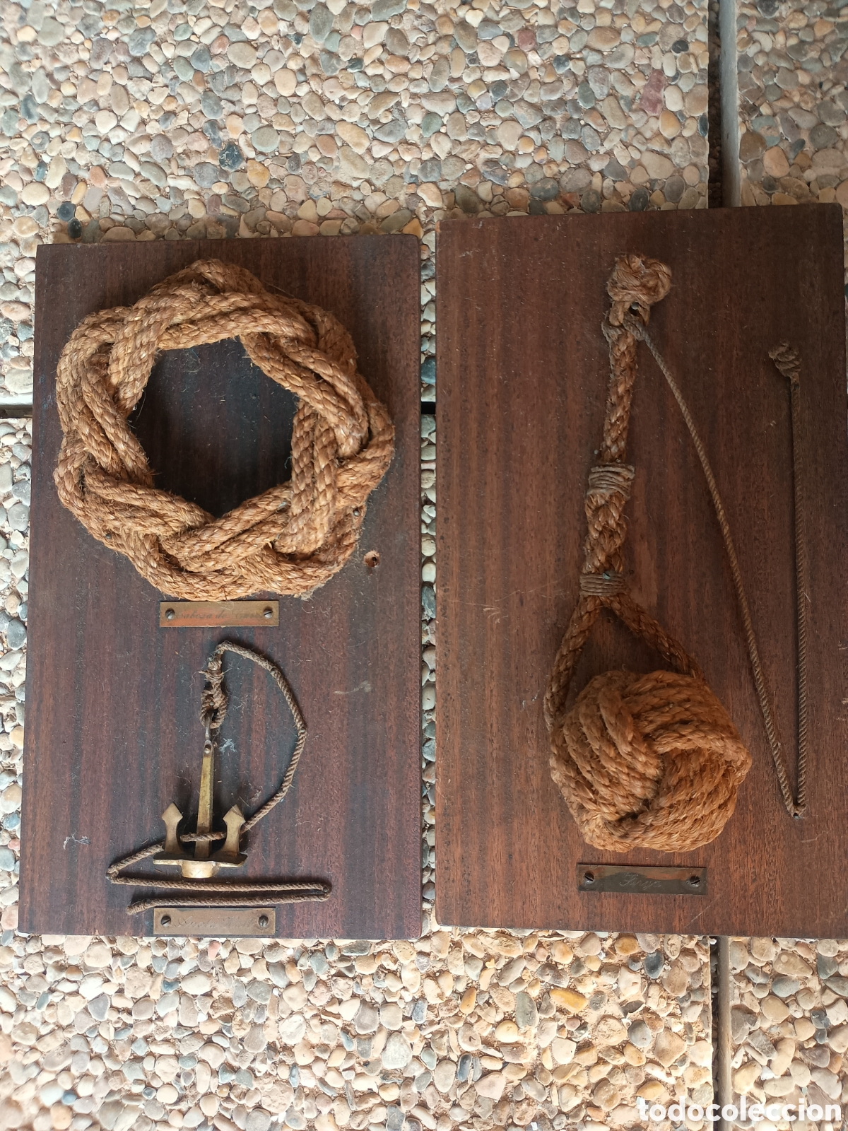 Otros objetos de arte: Nudos marinero enmarcado en tablero - Foto 1