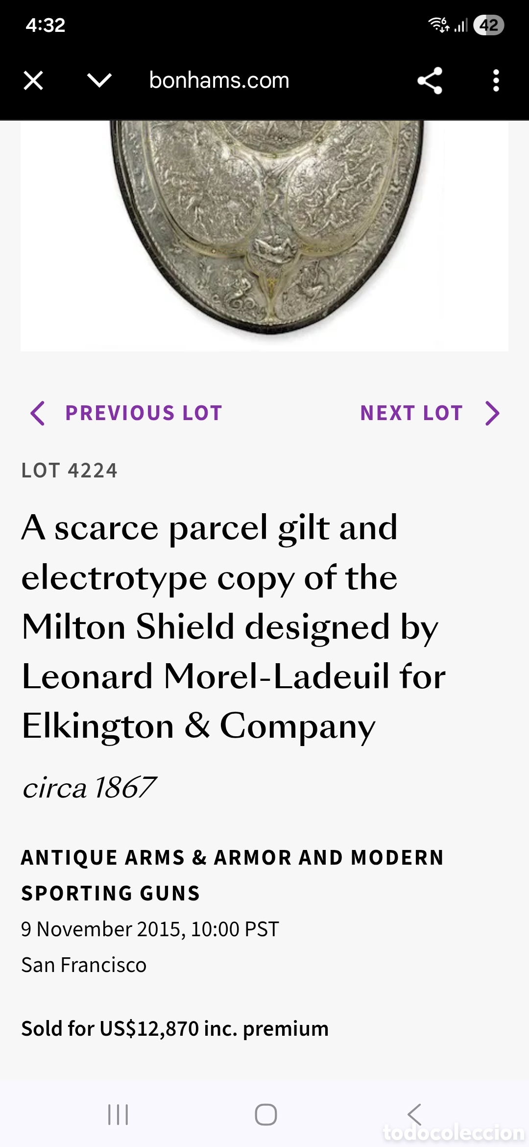 Otros objetos de arte: ESCUDO PLATEADO DE ELKINGTON - Foto 14