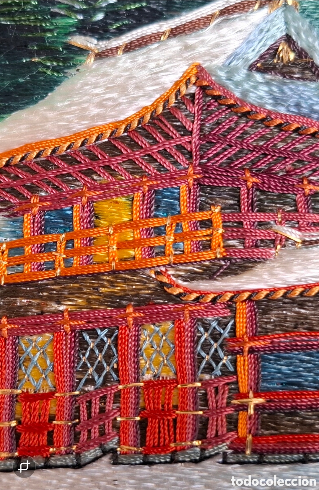Otros objetos de arte: Cuadro japon&eacute;s bordado a mano en seda. (60&times;45cm) - Foto 10