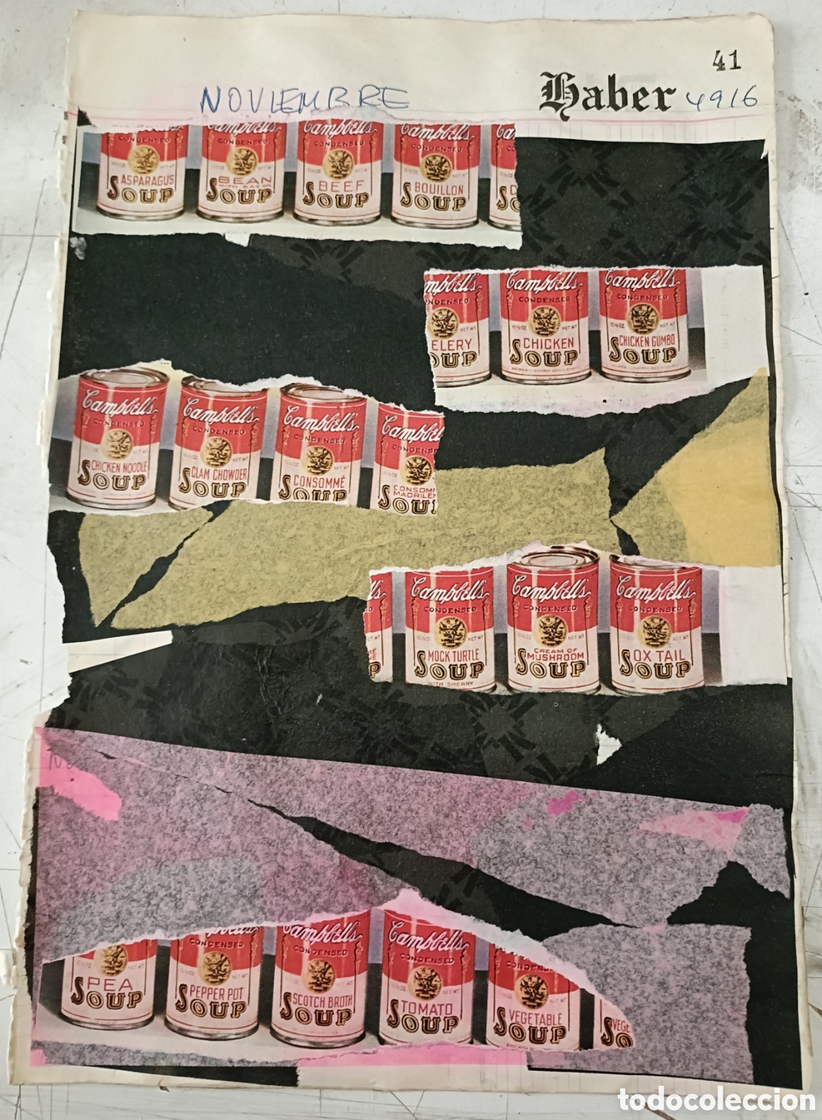 Otros objetos de arte: Collage sobre papel directo del artista - Foto 1