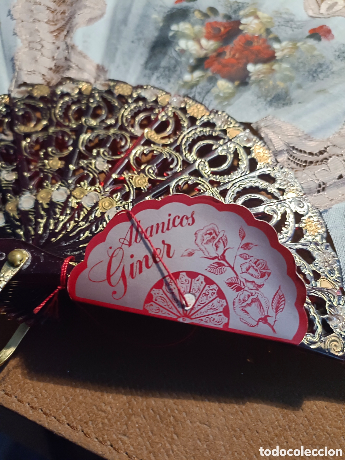 Otros objetos de arte: Abanico Giner, pintado a mano. - Foto 3