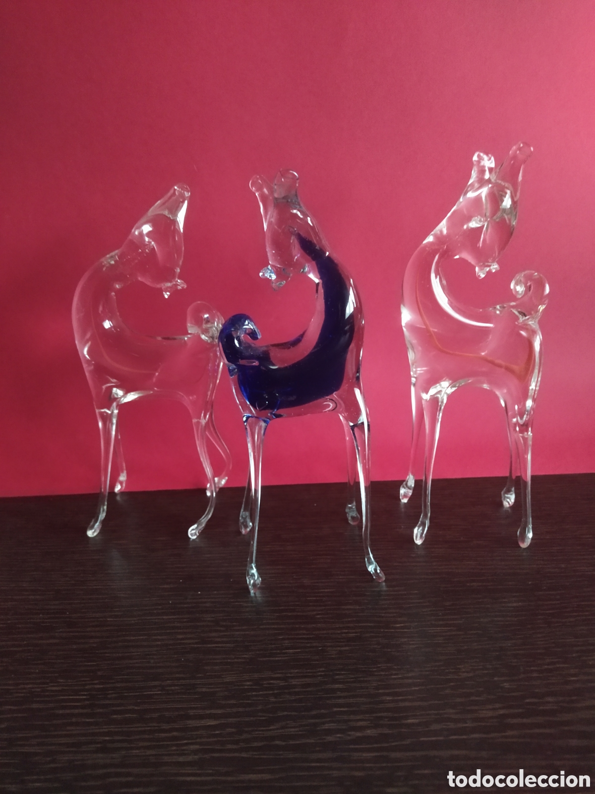 Otros objetos de arte: Lote de tres figuras de cristal de Murano - Foto 2