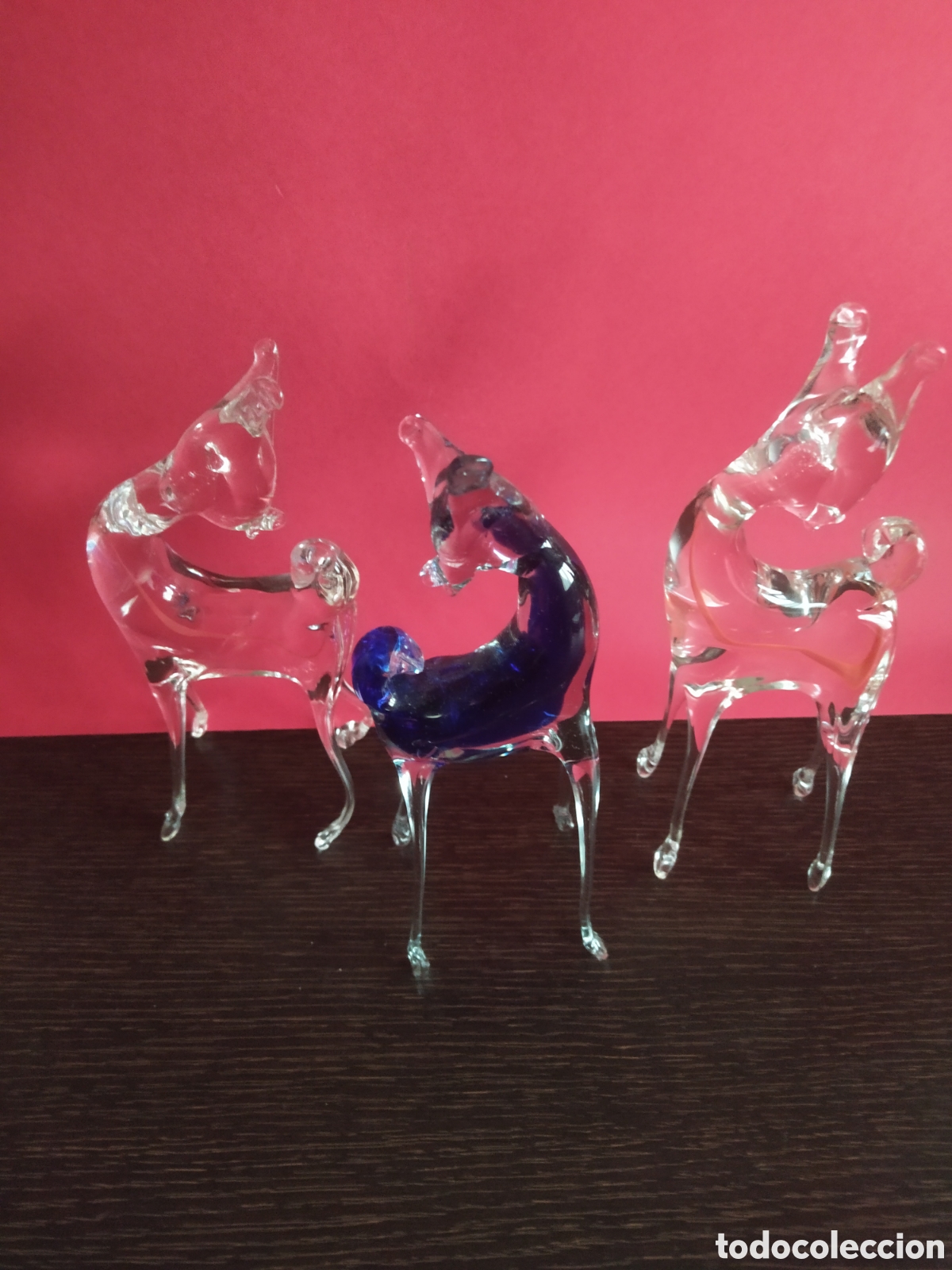 Otros objetos de arte: Lote de tres figuras de cristal de Murano - Foto 3