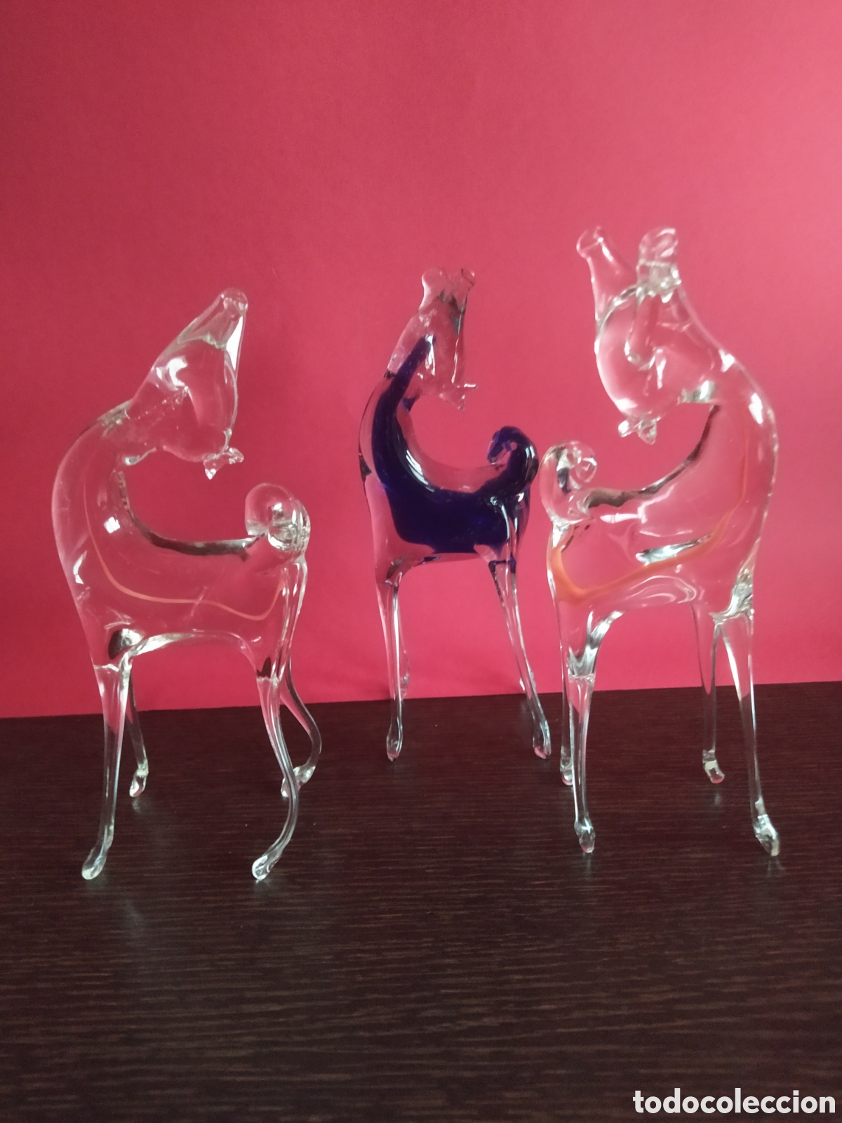 Otros objetos de arte: Lote de tres figuras de cristal de Murano - Foto 5