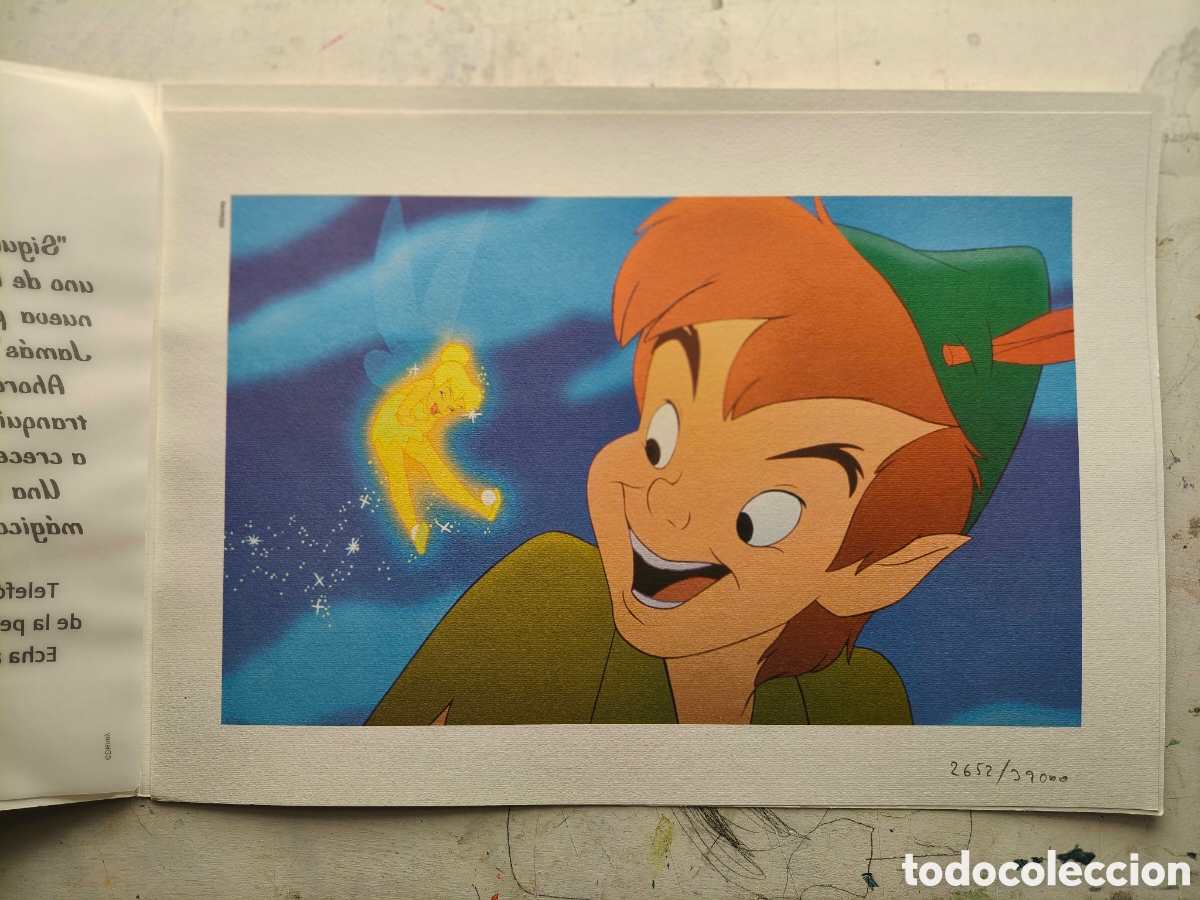 Otros objetos de arte: Lamina numerada Peter Pan publicidad de Telefonica - Foto 3
