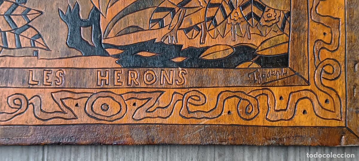 Otros objetos de arte: MADERA TRABAJADA EN RELIEVE CON ESCENA DE AVES - Foto 3