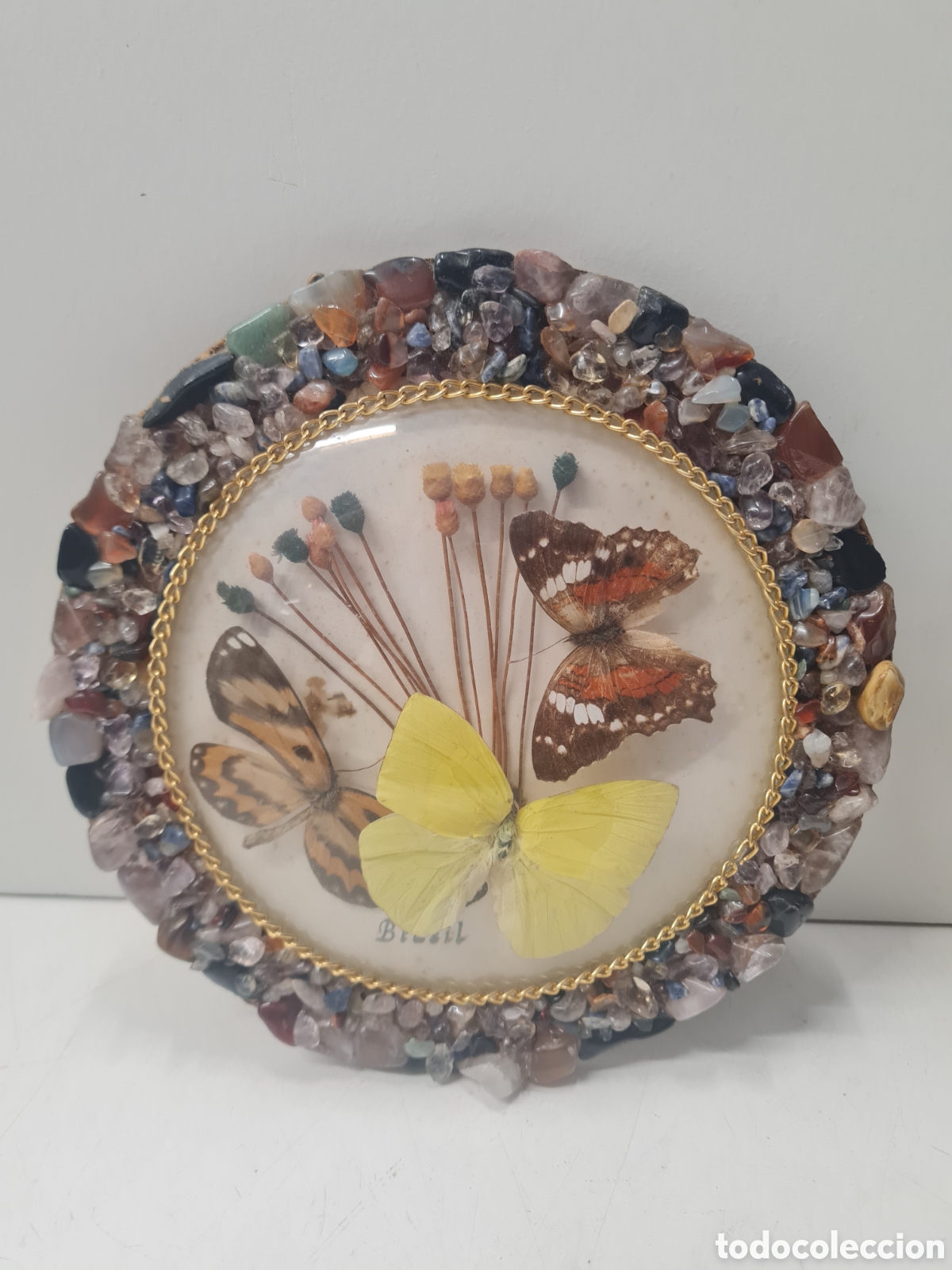 Otros objetos de arte: Cuadro redondo mariposas - Foto 3