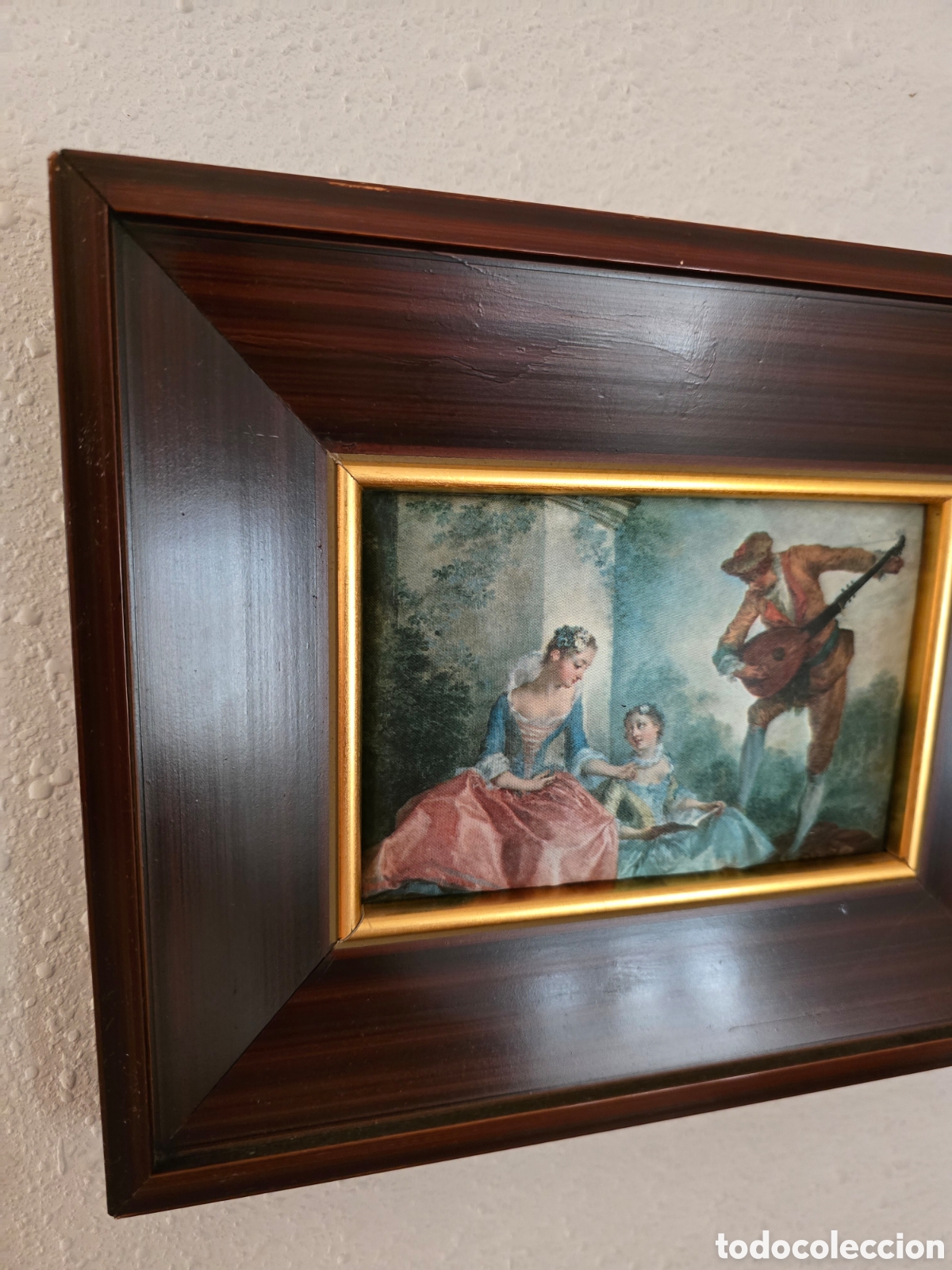 Otros objetos de arte: Cuadro antiguo vintage escena musical - Foto 2