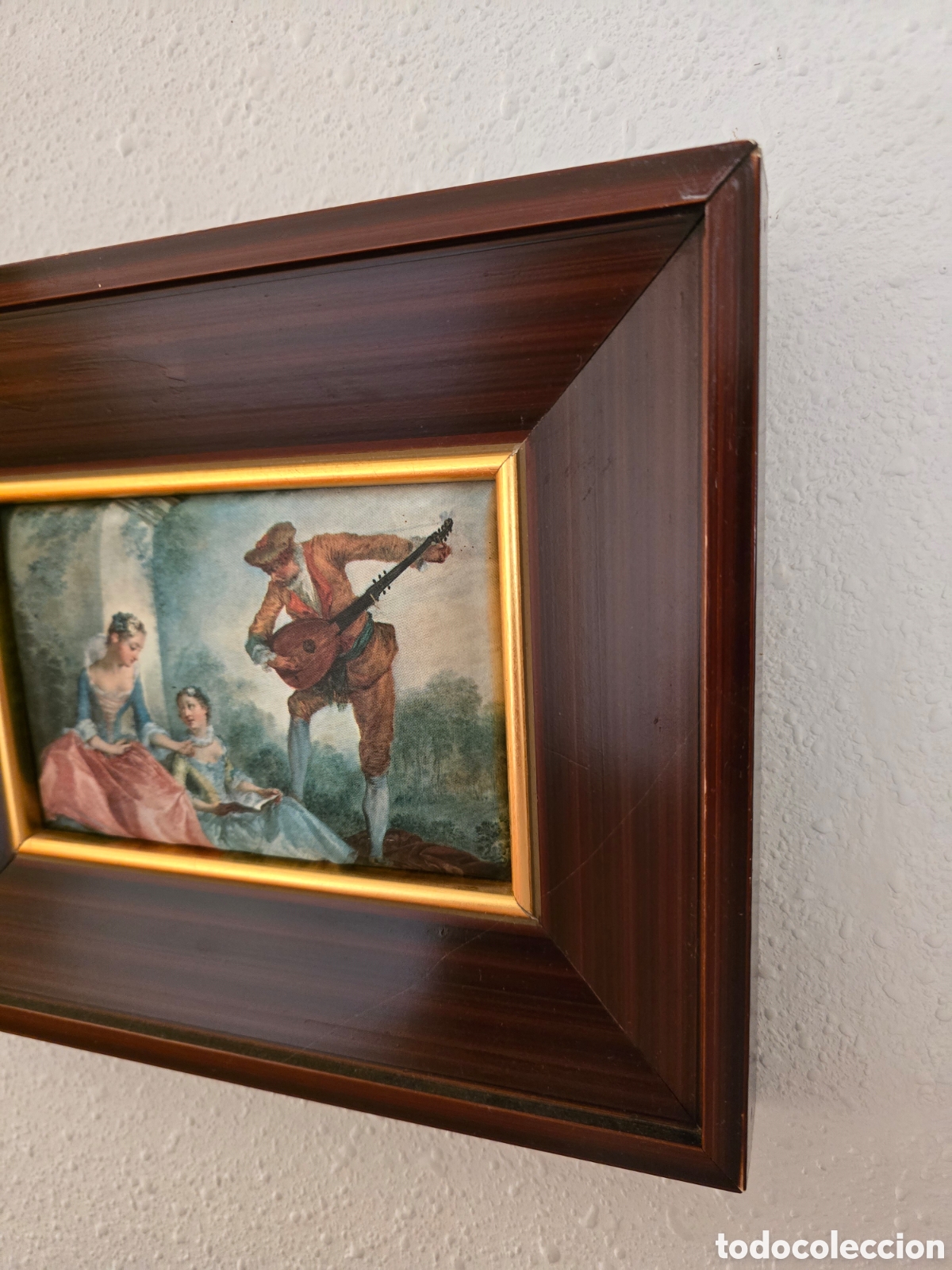 Otros objetos de arte: Cuadro antiguo vintage escena musical - Foto 3